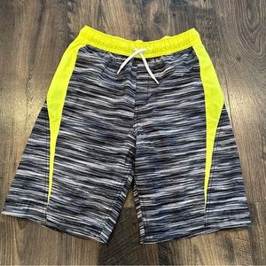 *GUC* Lands' End Boy's Athletic Swim Trunks Yellow Black Size:14S-16S, Slim